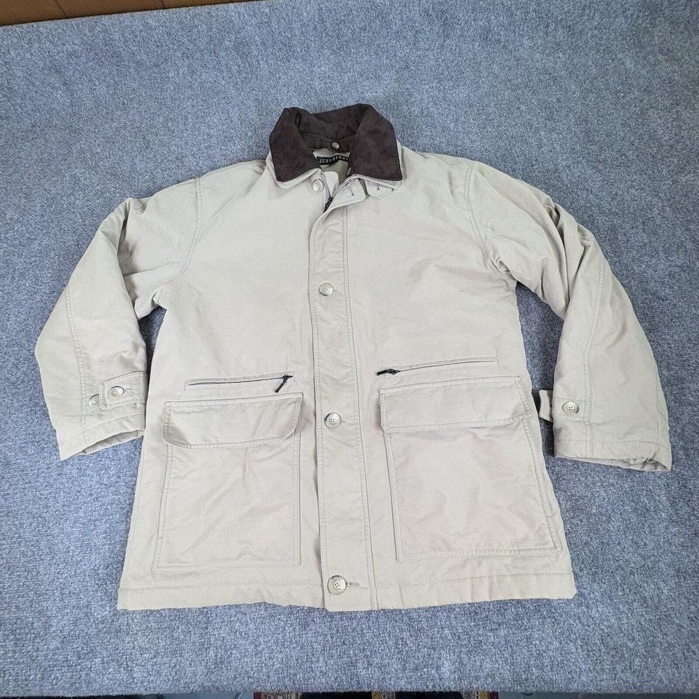 John Henry Coat Men's Large Khaki Barn Chore Jacket Multi Pockets‎ Utility Farm
